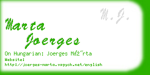 marta joerges business card
